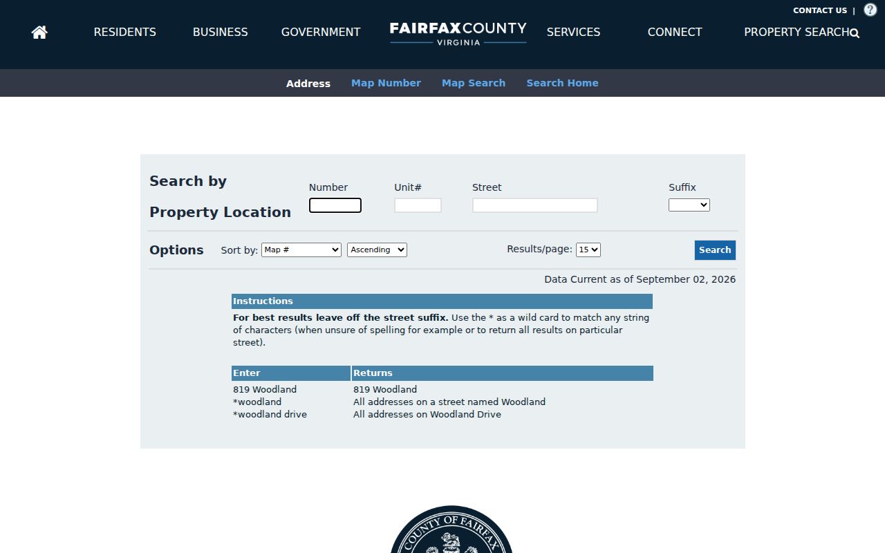 Lincolnia residents directory iCare address search fields